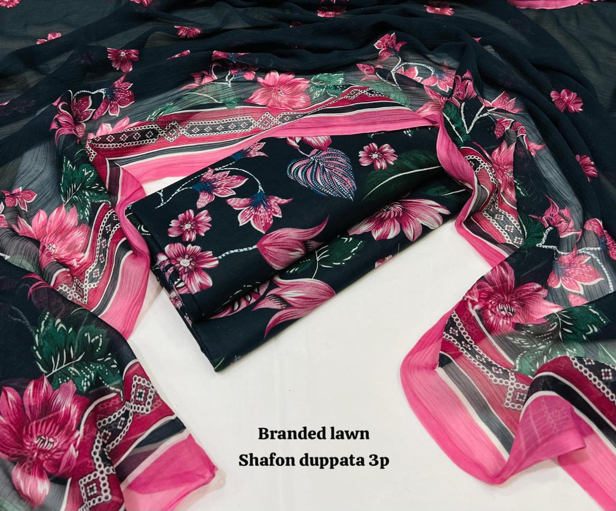 Lawn 3PC β Chiffon Dupatta β D-108