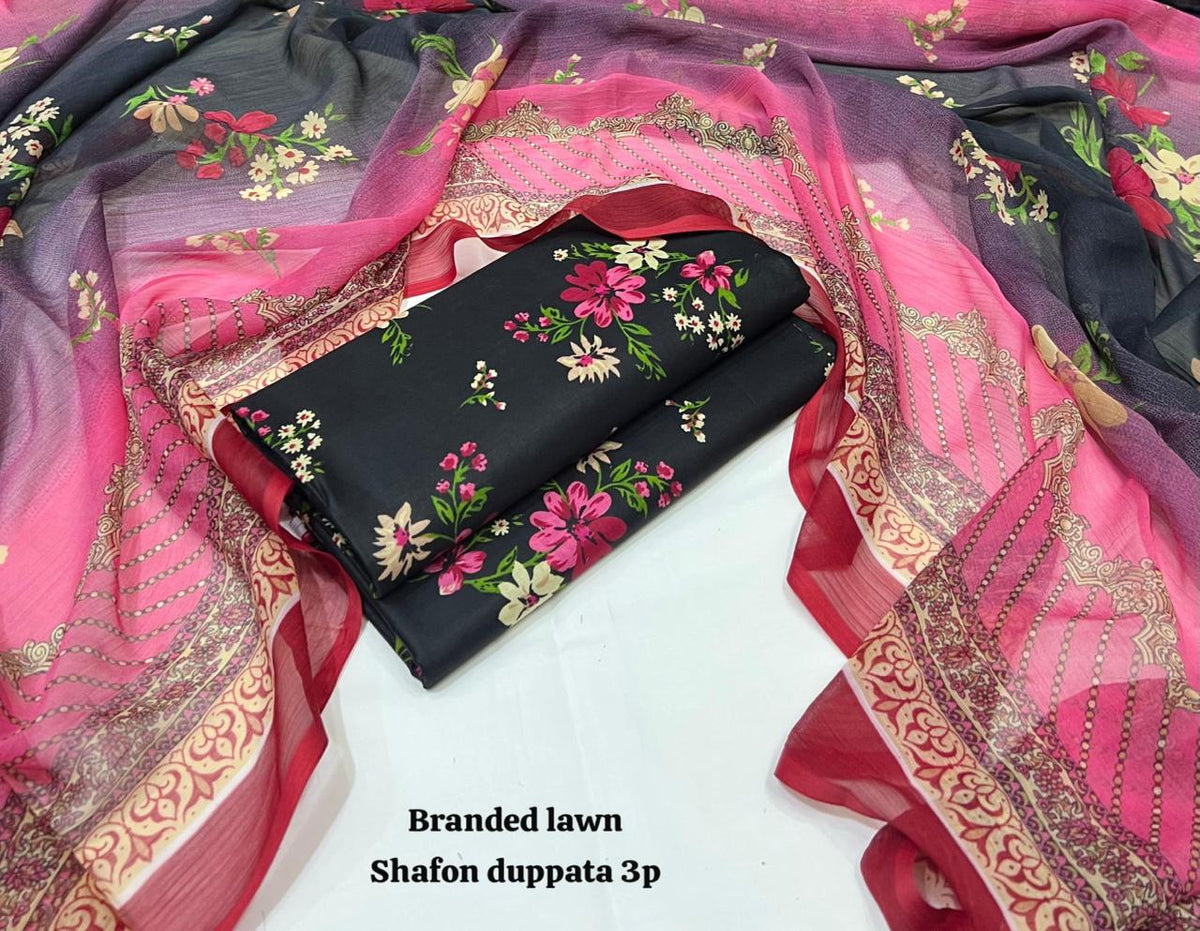 Lawn 3PC β Chiffon Dupatta β D-120