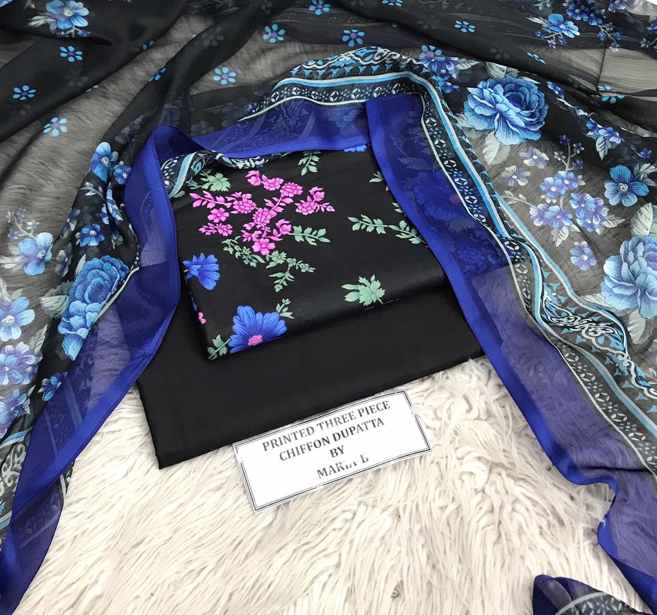 Lawn 3PC β Chiffon Dupatta β D-115