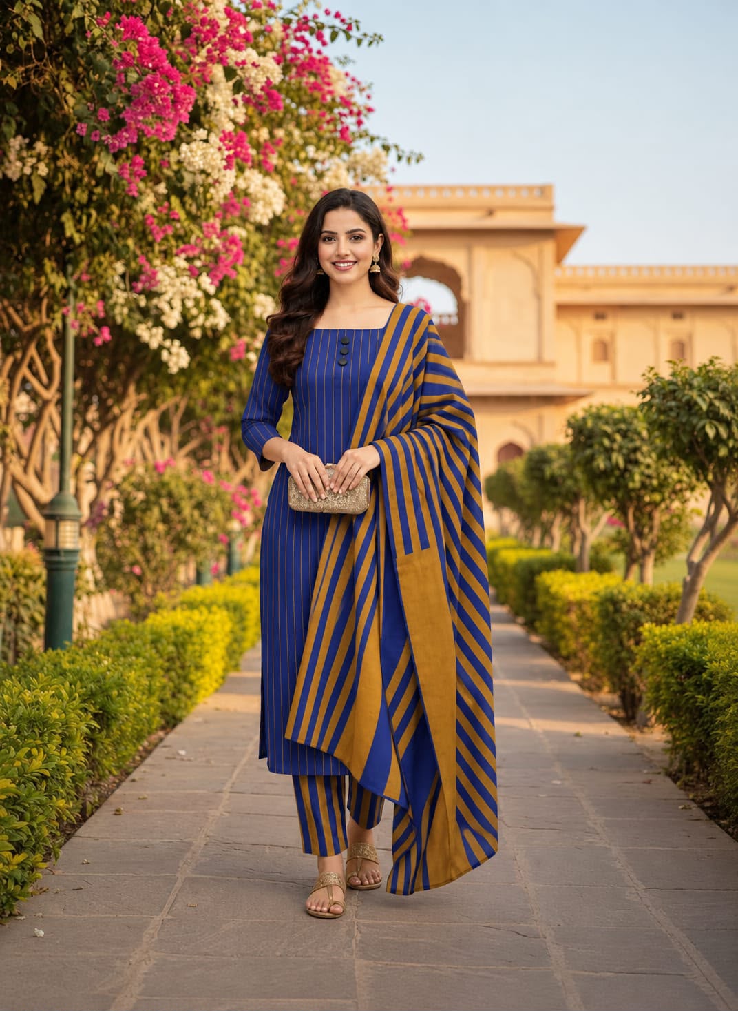 3pc Multani Khaddi | BLUE MUSTARD