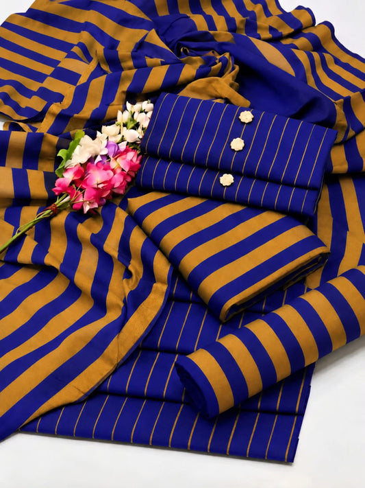 3pc Multani Khaddi | BLUE MUSTARD
