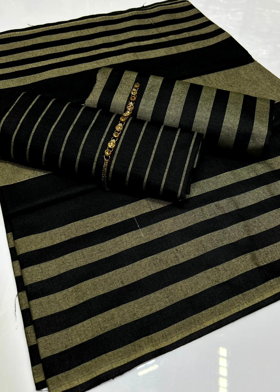 3pc Multani Khaddi | BLACK SKIN