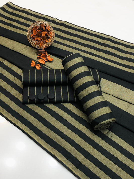 3pc Multani Khaddi | BLACK SKIN