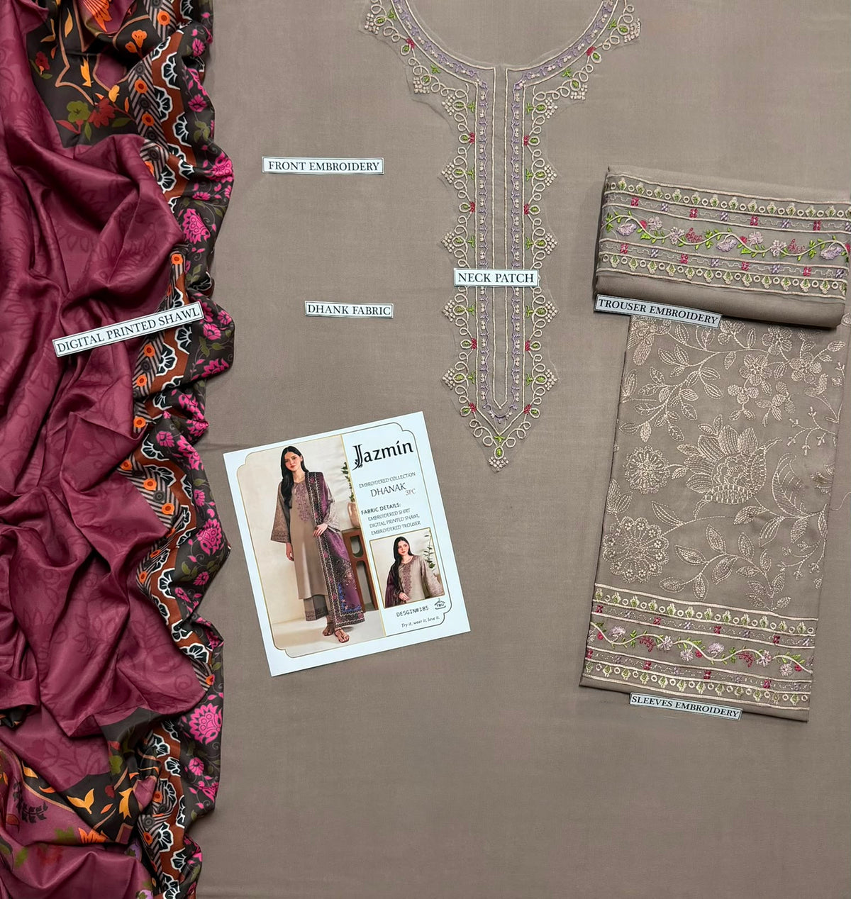 3PC EMB DHANAK [JAZMIN]