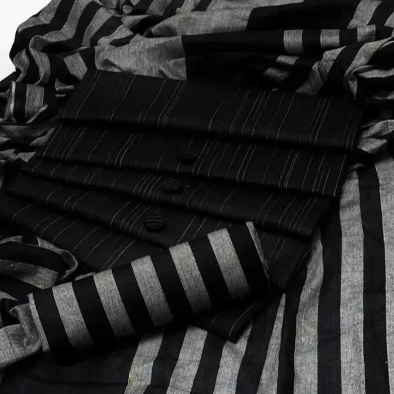 3pc Multani Khaddi | BLACK