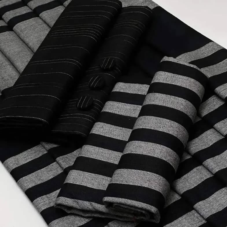 3pc Multani Khaddi | BLACK