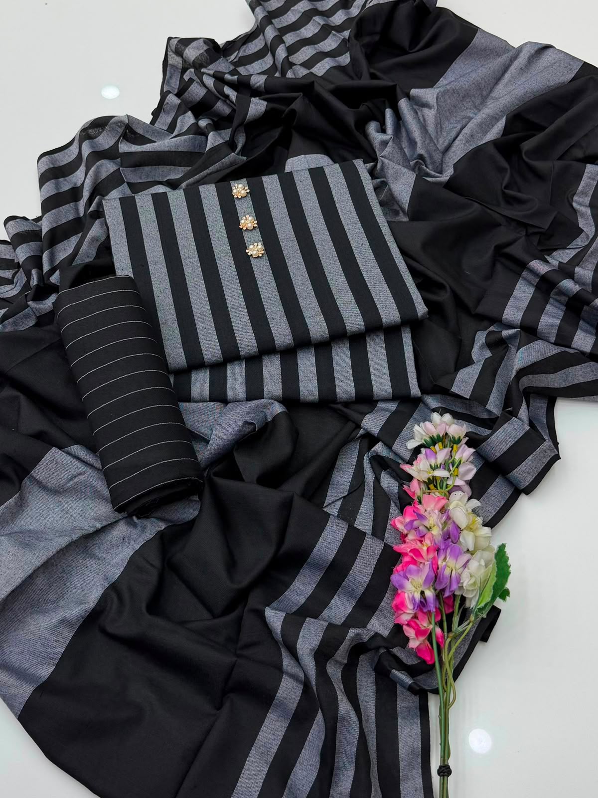 3pc Multani Khaddi | BLACK