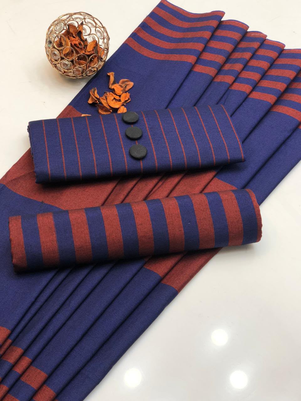 3pc Multani Khaddi | BLUE RED