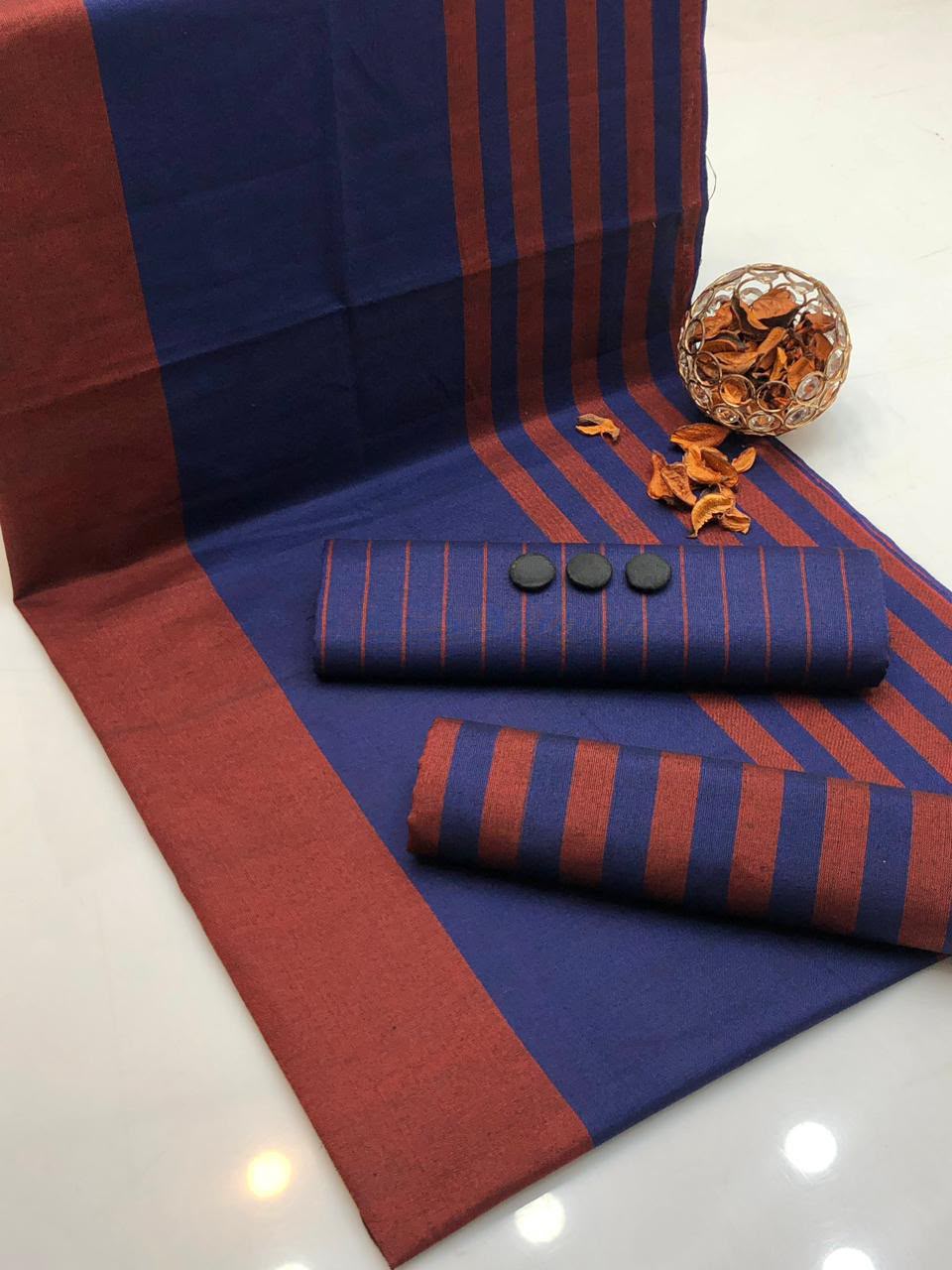 3pc Multani Khaddi | BLUE RED