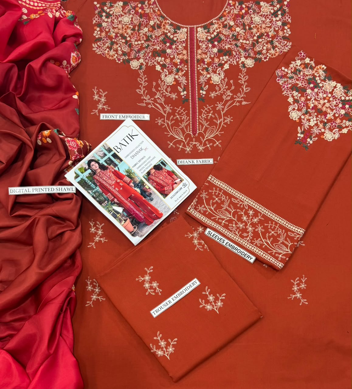 3PC EMB DHANAK [BATIK]
